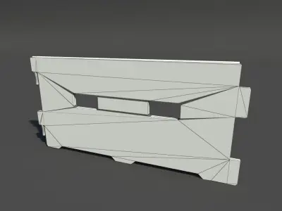 Road segregation White block barrier Low-poly 3D model