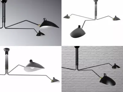 Three Arm Lamp 3D model