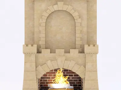 classical marble fireplace 4 3D model