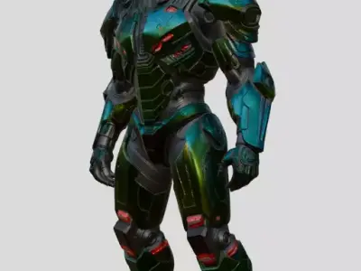 Futuristic Warrior 3D model