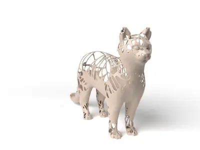 Cat Dust Voronoi Low-poly 3D model