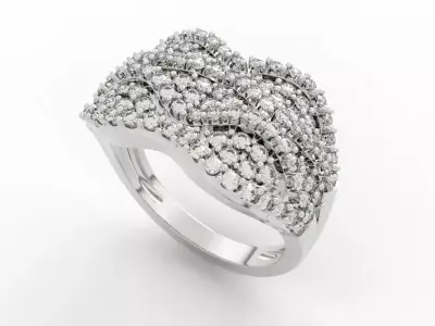 Diamond Cluster Ring 3D print model