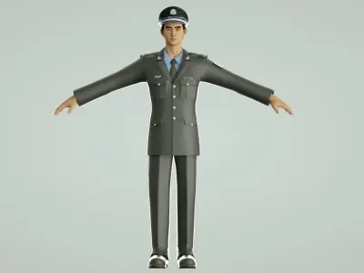 chinese police officer big brother 3D model