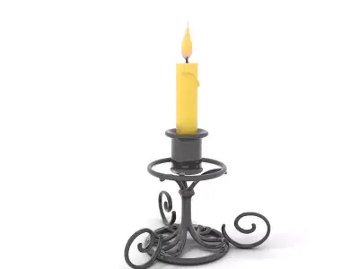 Elegant Iron Candle Holder model pack Low-poly 3D model