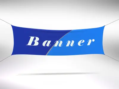 Animated Hanging Banner Low-poly 3D model