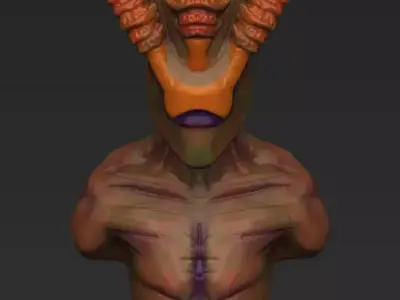 Alien bust of 3D model