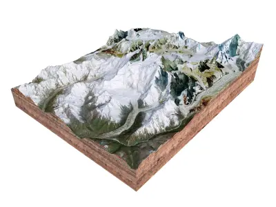 Chomo Lonzo Mountain Tibet China 3D model