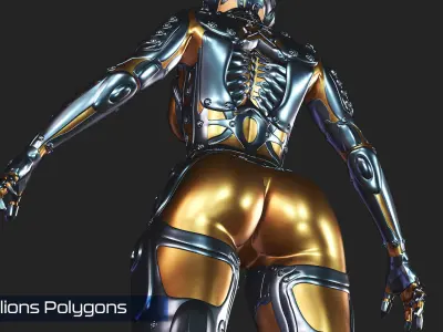 Ghost Hental Cyberpunk Android Girl 3D model
