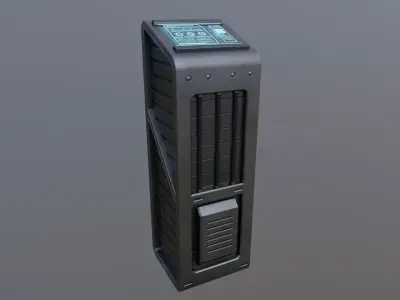 Sci-Fi Computer console  Low-poly 3D model