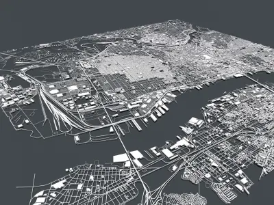 Cityscape Philadelphia Pennsylvania USA 3D model