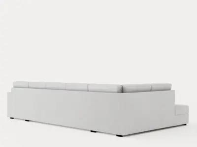 Crazy U Sofa Xl Divan Right Light Gray Low-poly 3D model