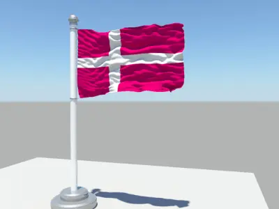 Denmark flag 3D model