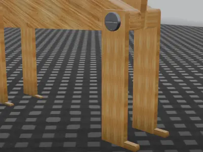 Wooden Cat Lamp 3D Model - Stylized Animal Desk Light Low-poly 3D model