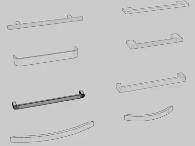 Selected cabinet door  handles 3D model