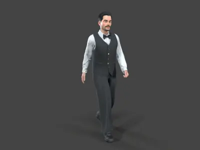 Worker Character Low-poly 3D model