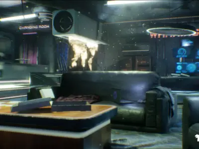 CyberPunk  Sci - Fi Apartment Interior Environment Kitbash Low-poly 3D model