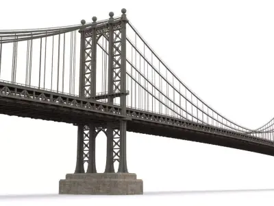 Manhattan Bridge Low-poly 3D model