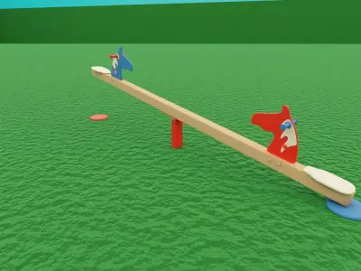 Outdoor Playground - Rocking Horse 3D model