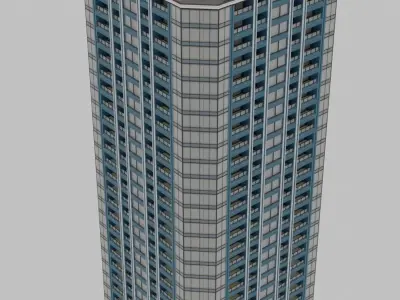 tower apartment 3D model Free low-poly 3D model