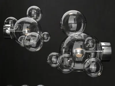 Wall light Giopato and Coombes Bolle 6 lamps 3D model