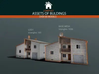 Buildings Pack Low-poly 3D model