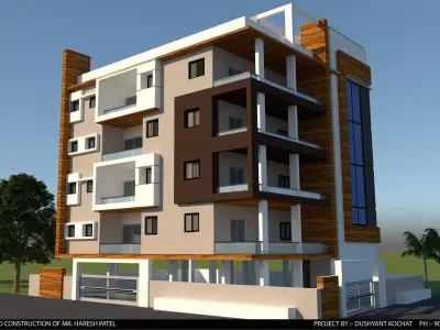 3D front elevations of buldings 3D print model