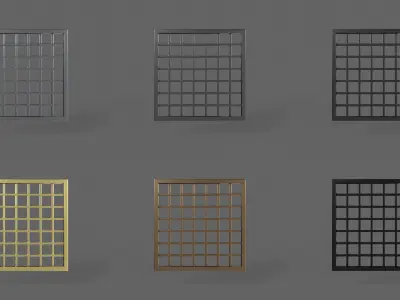 PBR Prison Window 2 Low-poly 3D model