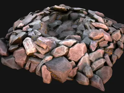 Gold Deposits in the Ground Low-poly 3D model