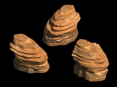Desert - Mountain - Wind Stone 02 3D model