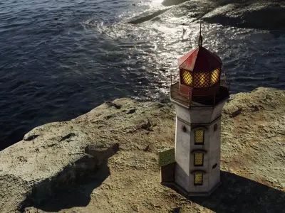 Lighthouse red 3D model
