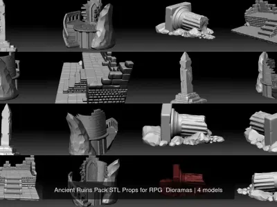 Ancient Ruins Pack STL Props for RPG  Dioramas