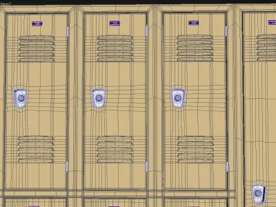 School College Gym Military Locker 3D model