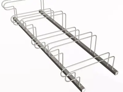 Bike Rack Street Station Low-poly 3D model