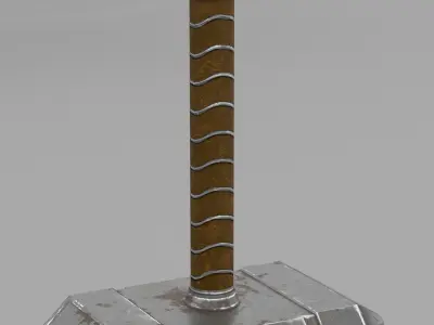 Thor Mjolnir and Captain America Shield Low-poly 3D model