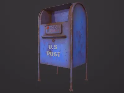 Post Box 3D Model Low-poly 3D model