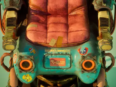 Cyberpunk Dieselpunk Retro Scifi Chair 3D model