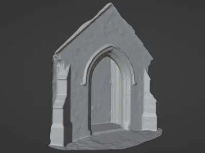  Church Porch Stone Gothic Doorway Photo-Scan Low-poly 3D model