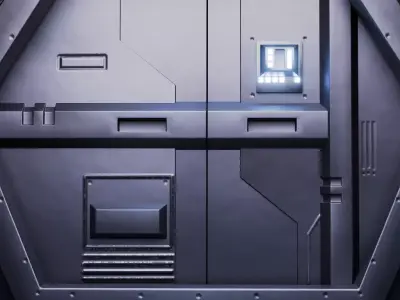 3D Sci-Fi Modular Environment Low-poly 3D model