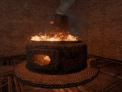 Forge and Anvil Combo HD 4k PBR Ready Textures LOW POLY Low-poly 3D model