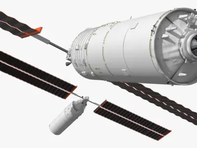  Mengtian Tiangong Side Module Deployed State White 
