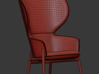 Hygge High Back Rocking Chair 3D model