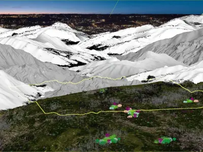 Overlooking the mountain at night 3D model