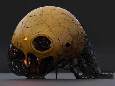Organic Alien Building Structures Collection 3D model