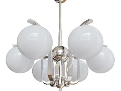 Aran Glass Chandelier 6 lamps Low-poly 3D model