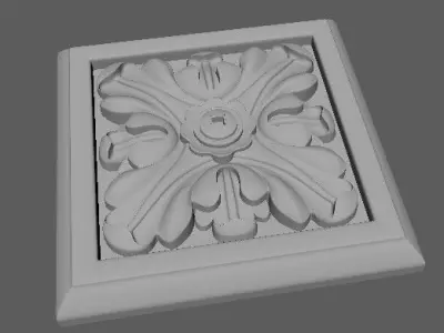 rosette decorative plaque 3D model purchase