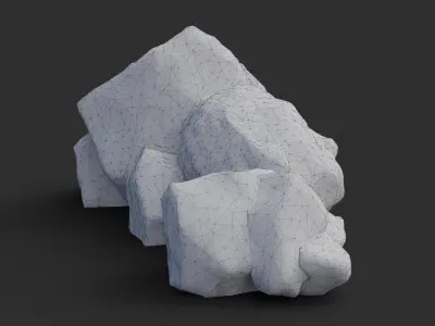 Rock Buddha 1006 - Grey Jagged Stone Low-poly 3D model