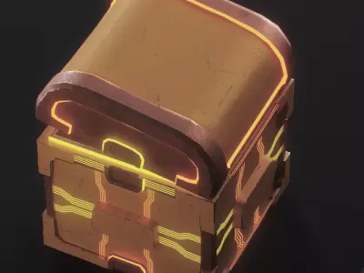 retro sci-fi box Low-poly 3D model