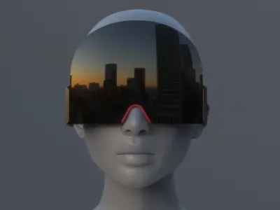 KENZO style fashion sci fi glasses  3D model