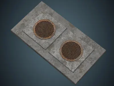 Manhole 2B Low-poly 3D model