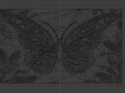 decor set wall panel butterfly relief mural CNC 11 3D print model